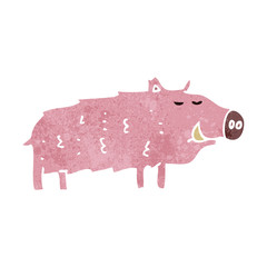 retro cartoon pig