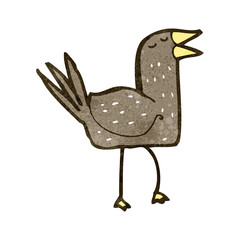 retro cartoon funny bird