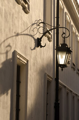 old street lantern on wall