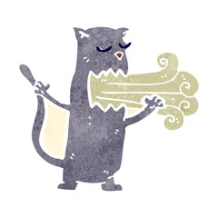 retro cartoon gross cat