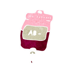 retro cartoon blood bag