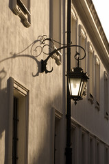 old street lantern on wall