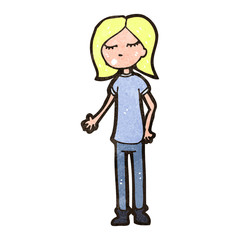 retro cartoon teenage girl