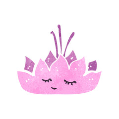 retro cartoon lotus flower