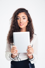 Businesswoman holding tablet computer