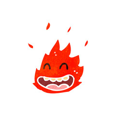 retro cartoon little flame