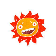 retro cartoon sun