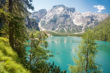Fototapeta na wymiar Lake Braies in the Dolomites