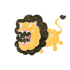 retro cartoon lion