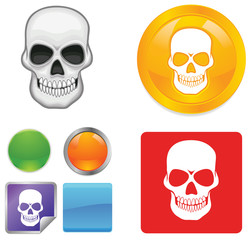 Skull vector button icons