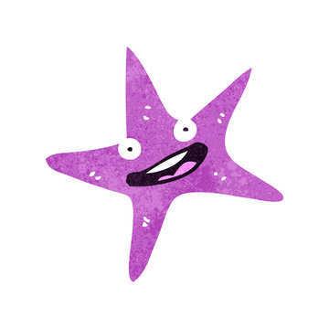 retro cartoon starfish