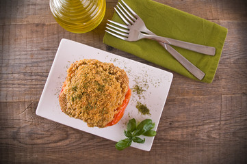 Stuffed bell pepper.