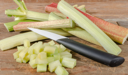 Fresh chopped rhubarb
