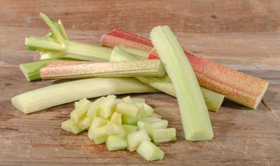 Fresh chopped rhubarb
