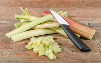 Fresh chopped rhubarb