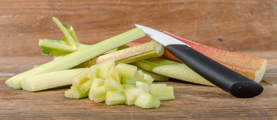 Fresh chopped rhubarb