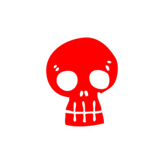 retro cartoon red skull symbol