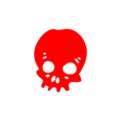 retro cartoon red skull symbol
