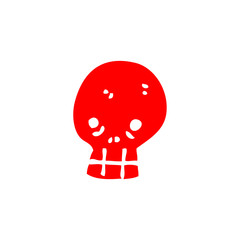retro cartoon red skull symbol