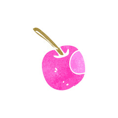 retro cartoon pink cherry