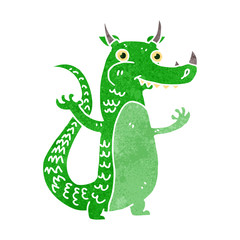 retro cartoon dragon