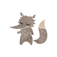 retro cartoon little wolf