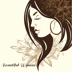 beautiful girl with flowers lilies