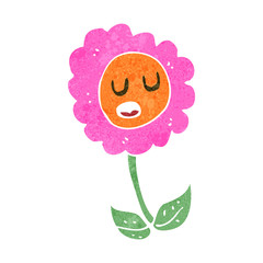 retro cartoon flower character