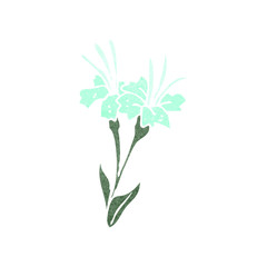 Fototapeta na wymiar retro cartoon flower