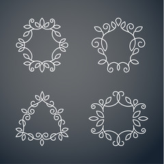 Set of outline monogram 01