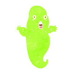 retro cartoon spooky green ghost
