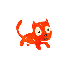 retro cartoon little orange cat