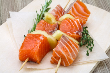 Salmon skewer