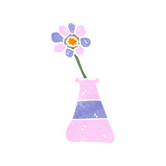 retro cartoon flower in vase