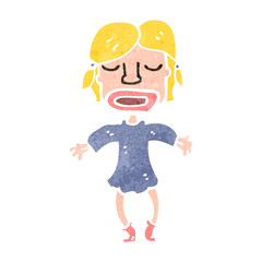 retro cartoon blond girl