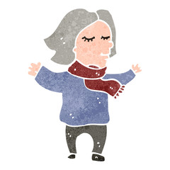 retro cartoon middle aged woman