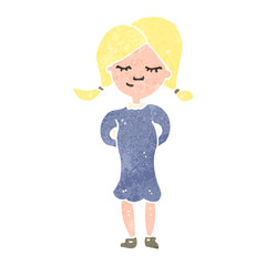 retro cartoon blond girl