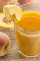 fresh peach juice in a glass