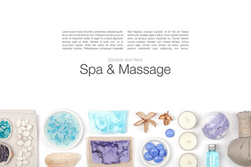 Fototapeta na wymiar spa and massage elements on white background 