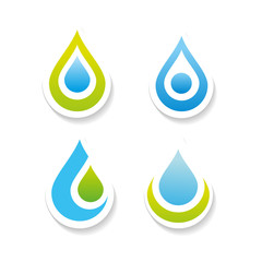 Collection signs - water. Templates for logos, icons, symbols.