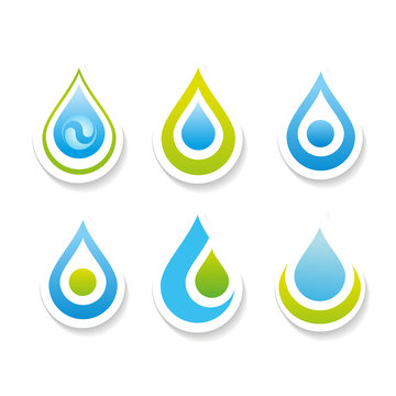 Collection signs - water. Templates for logos, icons, symbols.