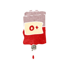 retro cartoon bag of blood