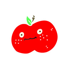 retro cartoon cute apple
