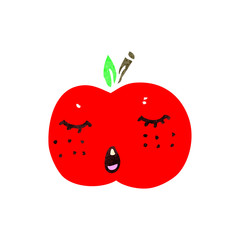 retro cartoon cute apple