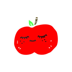 retro cartoon cute apple