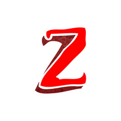retro cartoon letter z