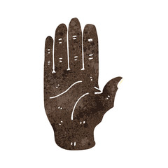 retro cartoon hand symbol
