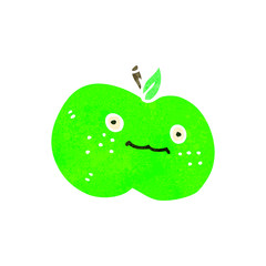 retro cartoon cute apple