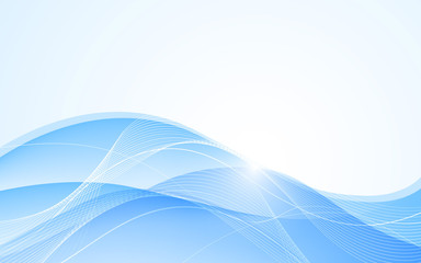 Abstract blue background with wave. Vector