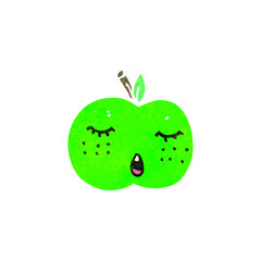 retro cartoon cute apple